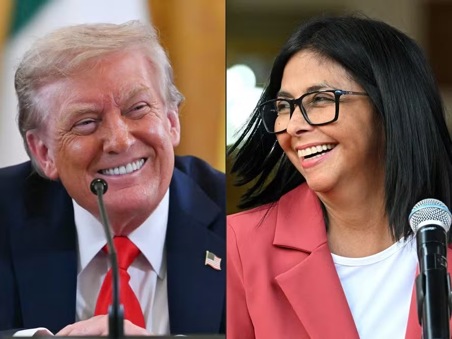 Trump diz que Venezuela n�o est� pronta para nova elei��o, e Delcy Rodr�guez garante que pleito acontecer� 'quando chegar a hora'